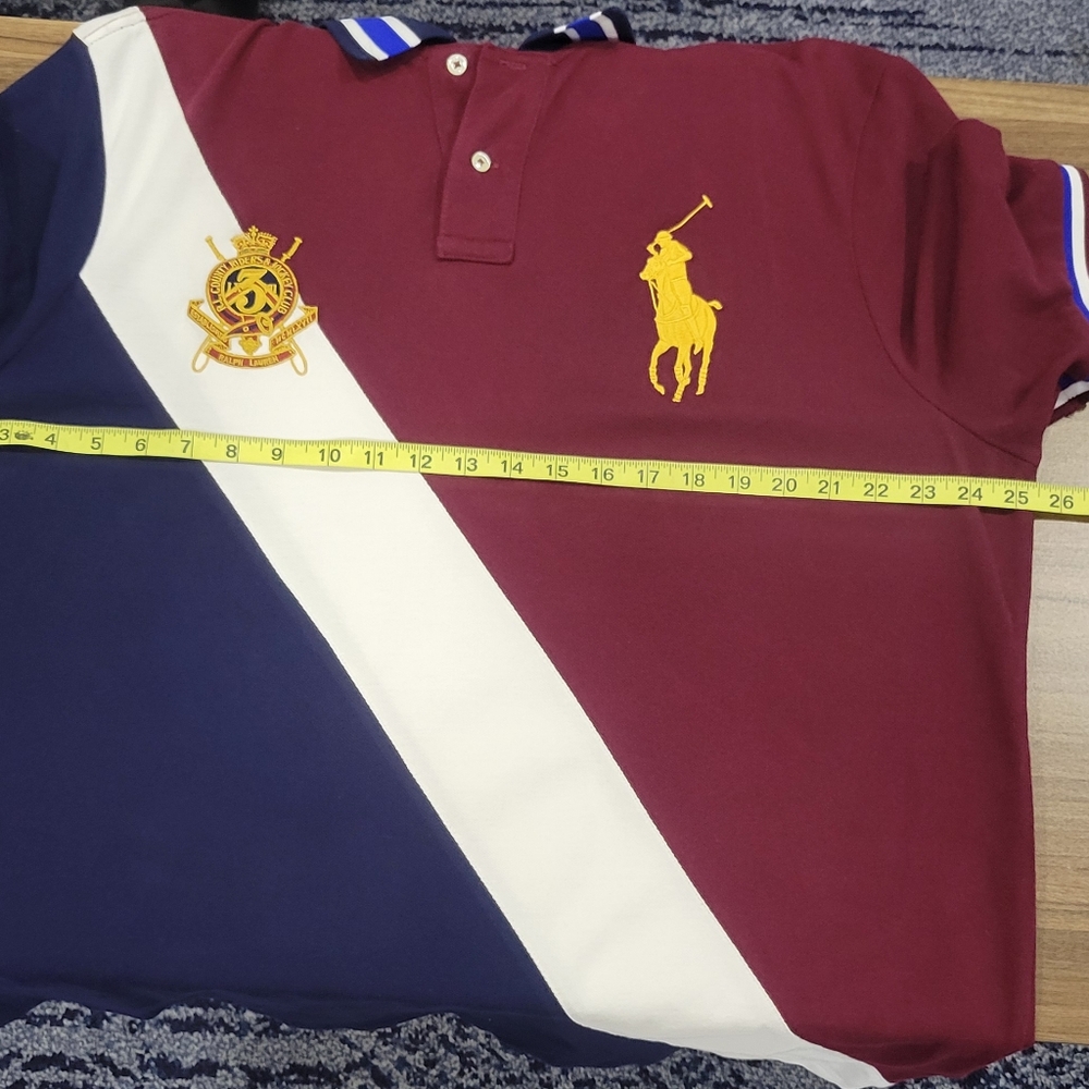 Polo Ralph Lauren Men's Slim Fit Big Gold Pony Logo Crest Mesh Polo Size XL - Picture 4 of 11
